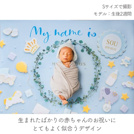 おうち写真館   happy-cookie  GENTLE BLUE　＊名入れあり