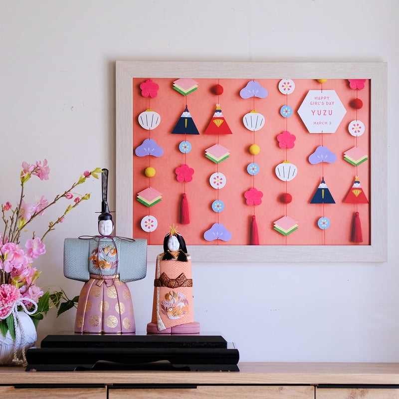 雛人形　額縁入り 額入り】 雛人形ポスター momo ＊名入れ無し [送料無料] | gracocoro
