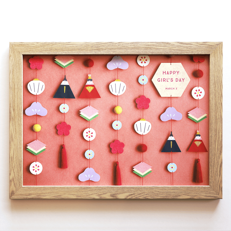 雛人形　額縁入り 額入り】 雛人形ポスター momo ＊名入れ無し [送料無料] | gracocoro