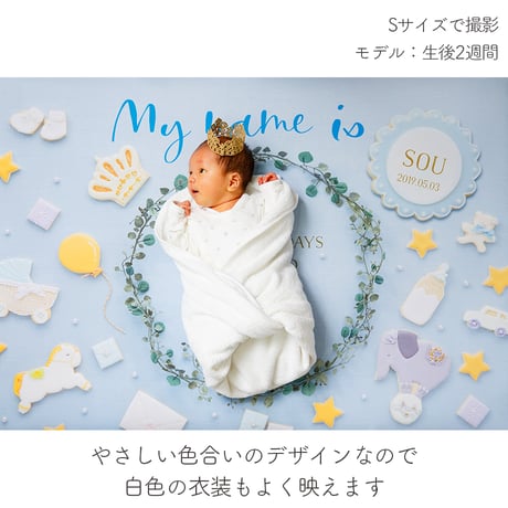 おうち写真館   happy-cookie  GENTLE BLUE　＊名入れあり
