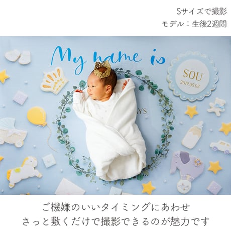 おうち写真館   happy-cookie  GENTLE BLUE　＊名入れあり