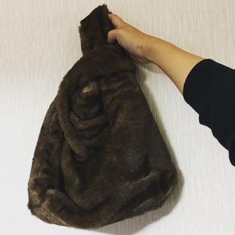 女性自身掲載品☆ブラウンファーバッグ