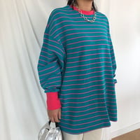 厚手ボーダーオーバーサイズロンＴ