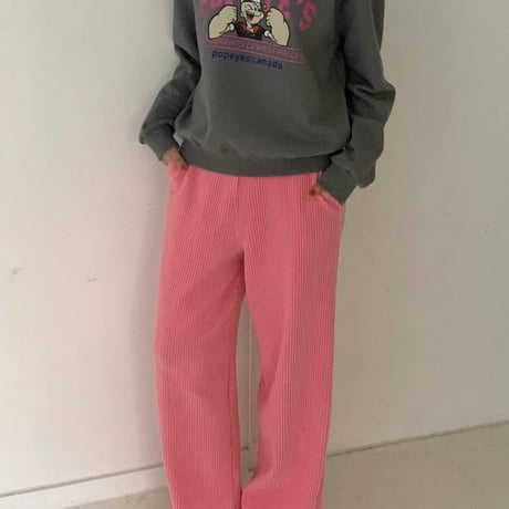 ワッフルワイドパンツ