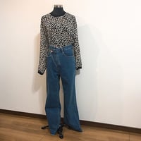 アシメトリーハイウェストデニムパンツ