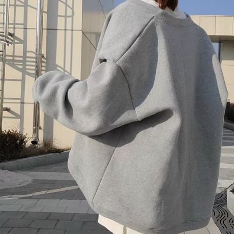 オーバーサイズスェットカーデ
