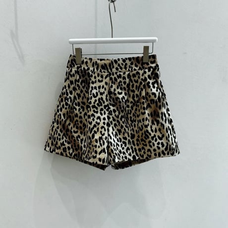 レオパードデニムショートパンツ