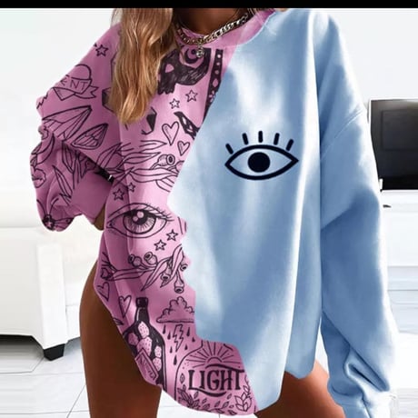 EYE柄薄手トレーナー
