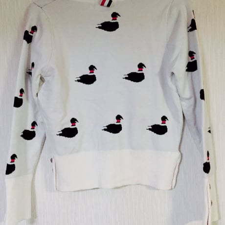 アヒル柄 カシミヤ カーディガン