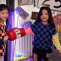 格子柄バイカラートレーナー