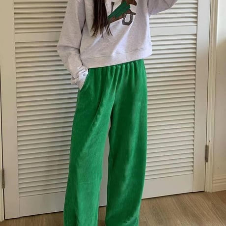 ワッフルワイドパンツ