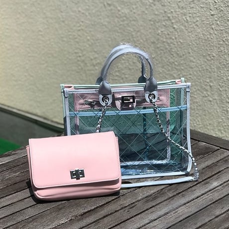 クリアバイカラートートバッグ