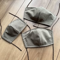 大人用マスク☆カーキ×レオパード柄ゴム