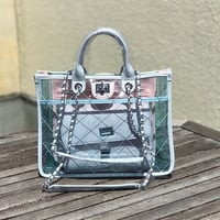 クリアバイカラートートバッグ