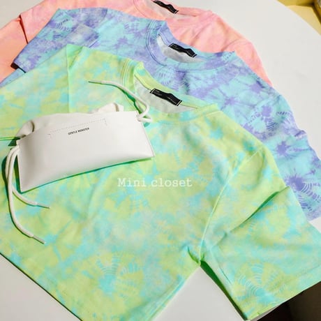 タイダイミニ丈Tシャツ