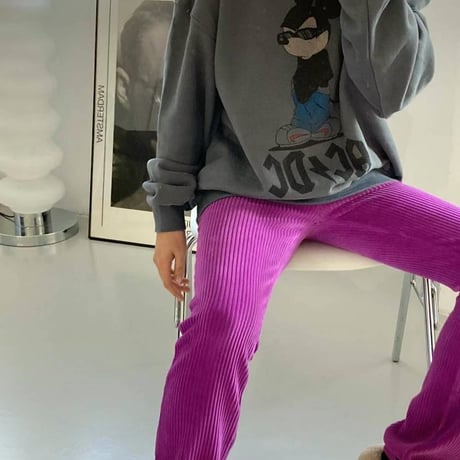 ワッフルフレアパンツ