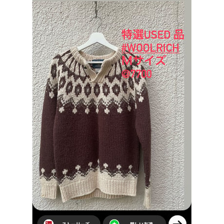 セレク特選USED 品 #WOOLRICH  Ｍサイズ  ニット