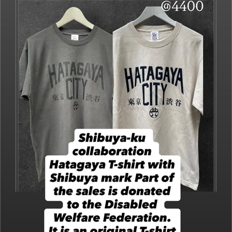 渋谷区コラボHATAGAYACITYピグメント加工Tシャツ