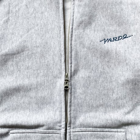 STITCH LOGO ZIP HOODIE -ASH-