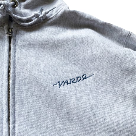 STITCH LOGO ZIP HOODIE -ASH-