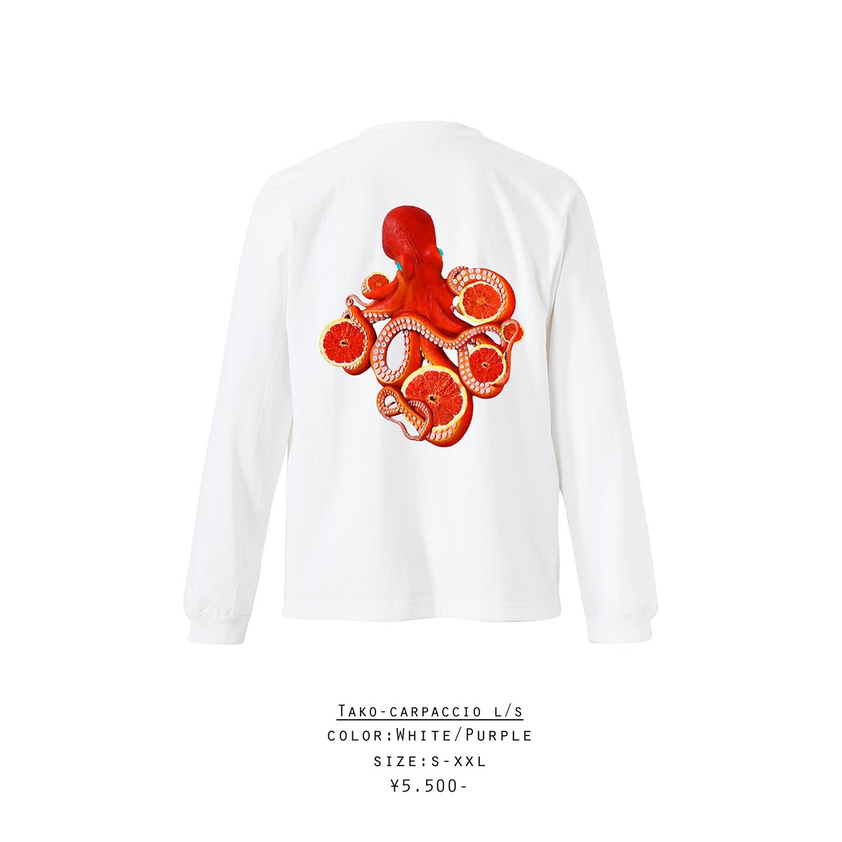 たこも ももんが］ TAKO CARPACCIO L/S Tee タコカルパッチョ L/S T