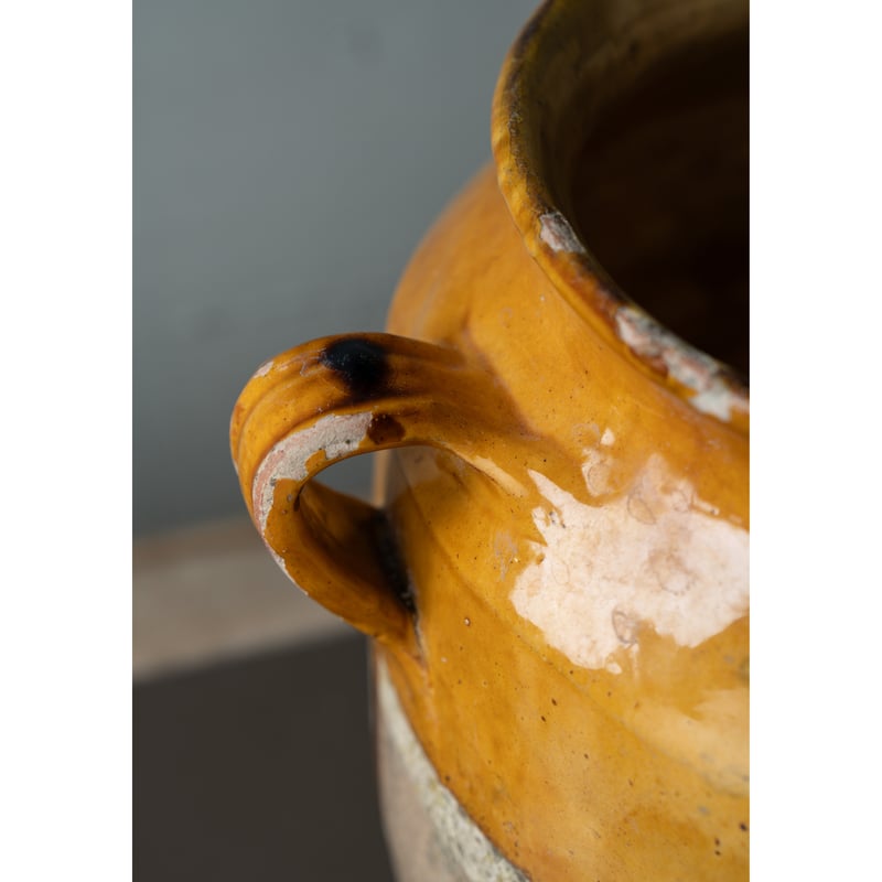 大きな黄釉の南仏コンフィポット・ゴッホのひまわり | BOLT antique