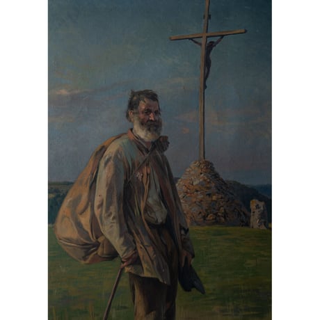 旅する羊飼い・1903年・H.Wirth画・H88cm
