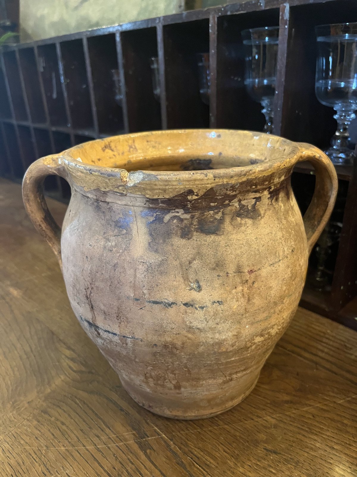 骨董 欧州古陶磁 手付 水注 スペイン 18～19世紀？ 骨董 欧州古陶磁