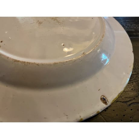 MOUSTIERS VARAGES・ファイアンス黄色い花の皿Φ22cm