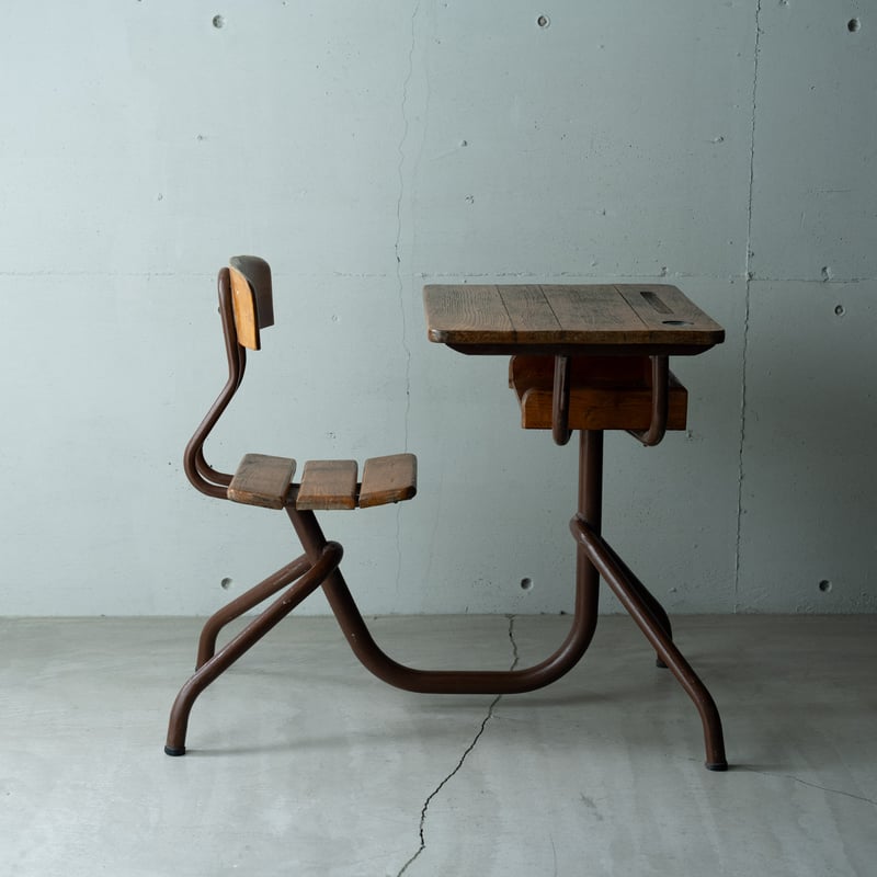 FRANCE 1920 スクールデスクとチェアー | BOLT antique &brocan