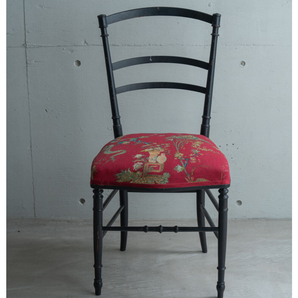 小鳥舞う赤い座面のナポレオンチェア | BOLT antique