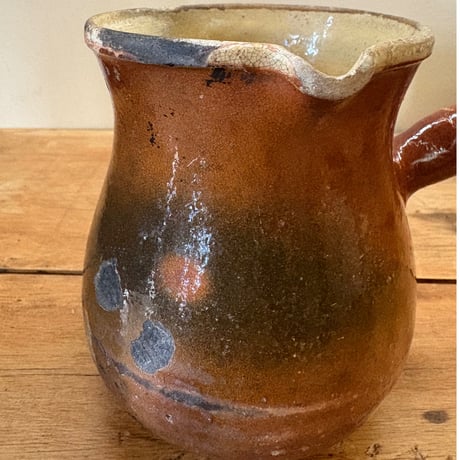 1800年代初頭・茶の釉薬のミルクポット