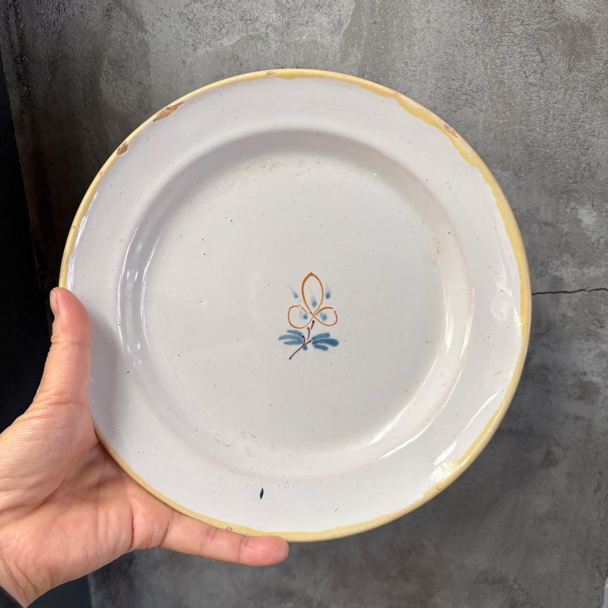 フランス　アンティーク　お皿　陶器　キュノワール キュノワール 深皿 φ21.7cm フランス アンティーク 0501692