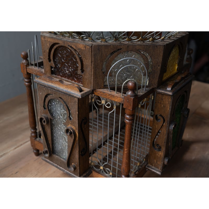 【蔵出し出品】アンティーク彫刻の鳥籠 蔵出し出品】アンティーク彫刻の鳥籠