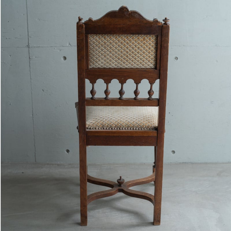 木彫りの椅子　工芸品　木工品　古道具　ヴィンテージアンティーク 古い椅子 木製 ダイニングチェア 作業椅子 イス 古道具