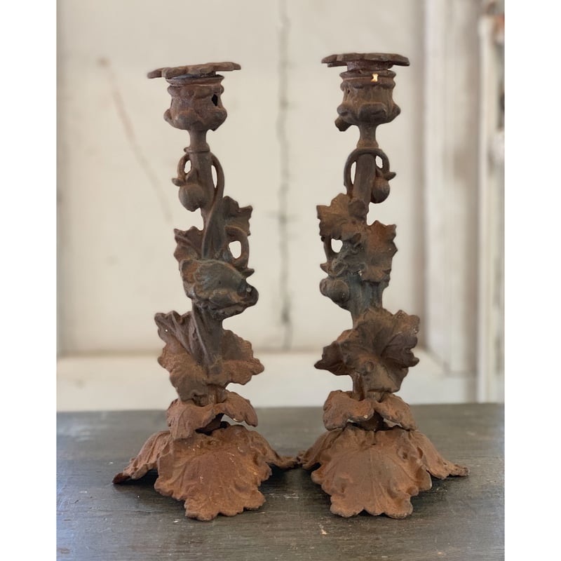 フランスアンティーク・鉄の燭台ペア | BOLT antique