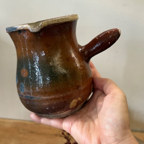 1800年代初頭・茶の釉薬のミルクポット