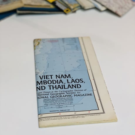 National Geographic社古地図［Vietnam,Cambodia,Laos,Thailand1967年製］