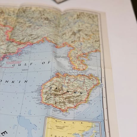 National Geographic社古地図［Vietnam,Cambodia,Laos,Thailand1967年製］