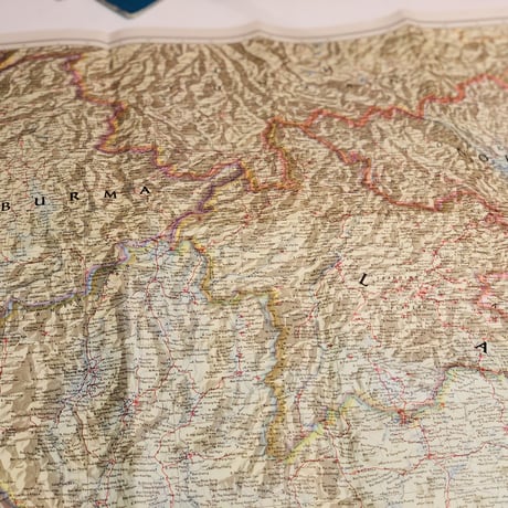 National Geographic社古地図［Vietnam,Cambodia,Laos,Thailand1967年製］