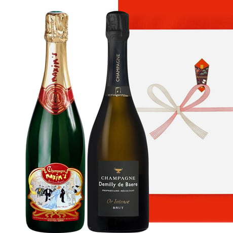 誕生日 御祝【シャンパンギフト】2本セット フランス 有名ブランド 辛「マキシム・ド・パリ・ブリュット」「デミリー・ド・ベーレ」辛口 750ml×2ギフト箱 メッセージカード付き