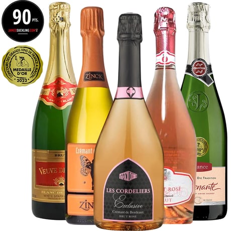 誕生日 記念日 御祝 5本 ワインセット 金賞 フランス スパークイリングワイン ボルドー アルザス コート・デュ・ローヌ 辛口 ロゼ やや辛口4本 イタリア ロゼ 1本