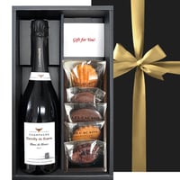 【ワインとスイーツのギフト】 デミリー・ド・べーレ 「ブラン・ド・ブラン・ブリュット」辛口 750ml 東京の有名店 LES CACAOS 洋菓子 マドレーヌ 5種 焼菓子 ギフト箱 送料無料