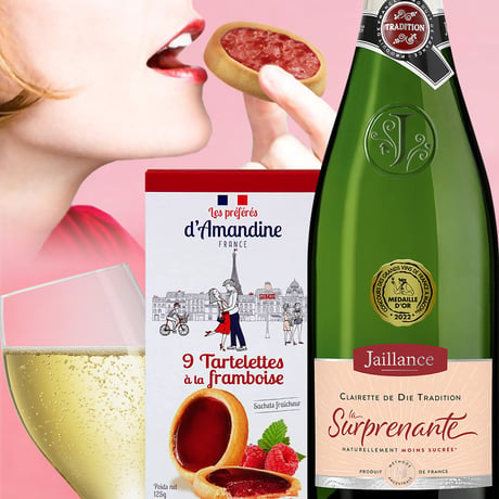 お祝い フランス の スパークリングワイン と クッキー『ジャイアンス』「ラ・スルプレナント・ クレレット・ド・ディー」750ml「ラズベリータルトクッキー」