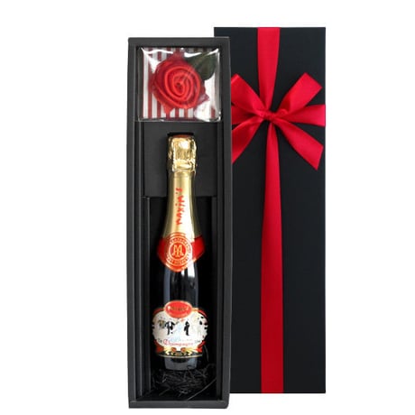 誕生日 記念日 バラ【シャンパンとハンカチのギフト】フランス「マキシム・ド・パリ・ブリュット」辛口 375ml ハーフボトル タオルハンカチ 誕生日 女性