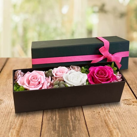 薔薇 プリザーブドフラワーボックス【シャンパンとお花のギフト】マキシム・ド・パリのハーフボトルシャンパン ギフト ラッピング付 熨斗可能 ギフト箱 リボン付き メッセージカード付き 送料無料