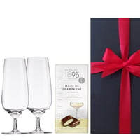 グラスとスイーツのギフト ドイツ シャンパン ペアグラス マール・ド・シャンパーニュ チョコレート「ヴァインリッヒ」誕生日祝い 内祝い