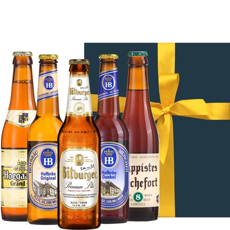 夏ギフト お中元 ビールギフト ベルギー ドイツ クラフトビール 飲み比べ セット 330ml 5本 ギフト箱 リボン付き メッセージカード付き 御祝 記念日
