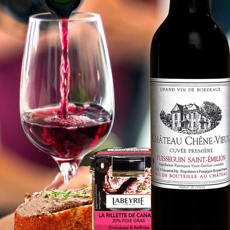 御祝 記念日 お酒 グルメセット【ワインとおつまみのギフト】 フランス ボルドー 赤ワイン「シャトー・シェーン・ヴュ」 375ml 辛口  鴨レバーのテリーヌ