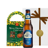 父の日 ビール チョコレート セット イタリア プレミアムビール 330ml 1本 イタリアンチョコレート ミルク ダーク 輸入ビール 海外ビール 誕生日 記念日 リボン包装 送料無料